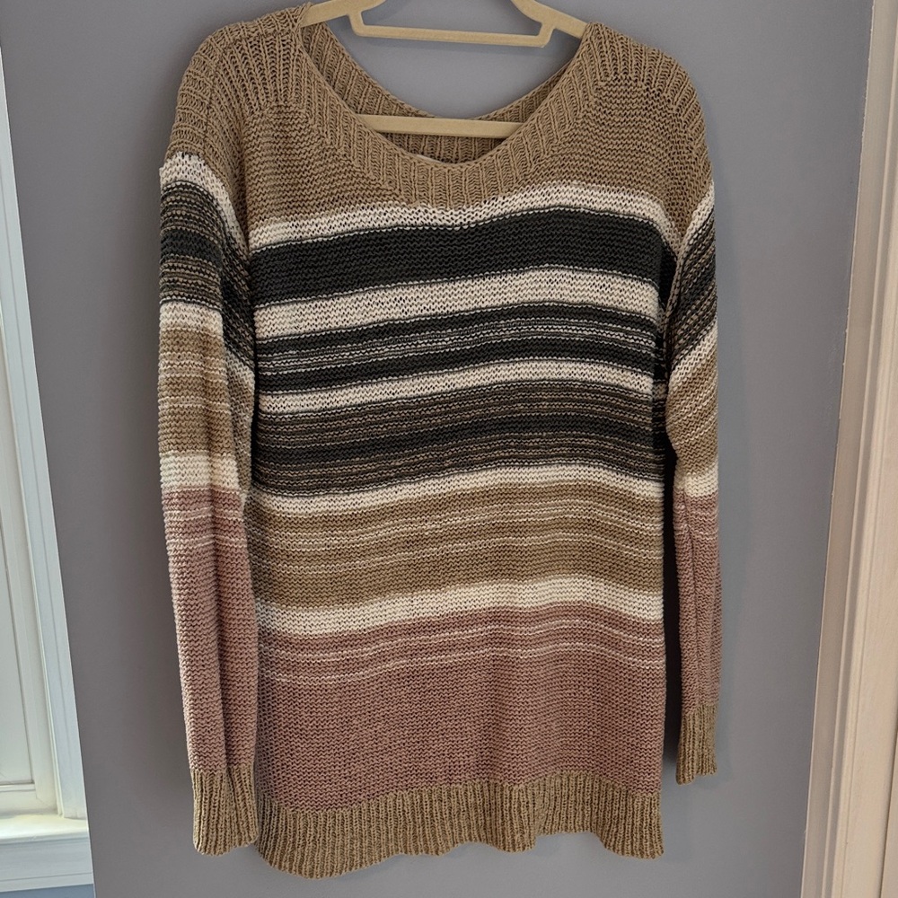 Cato Multicolor Striped Boatneck Sweater